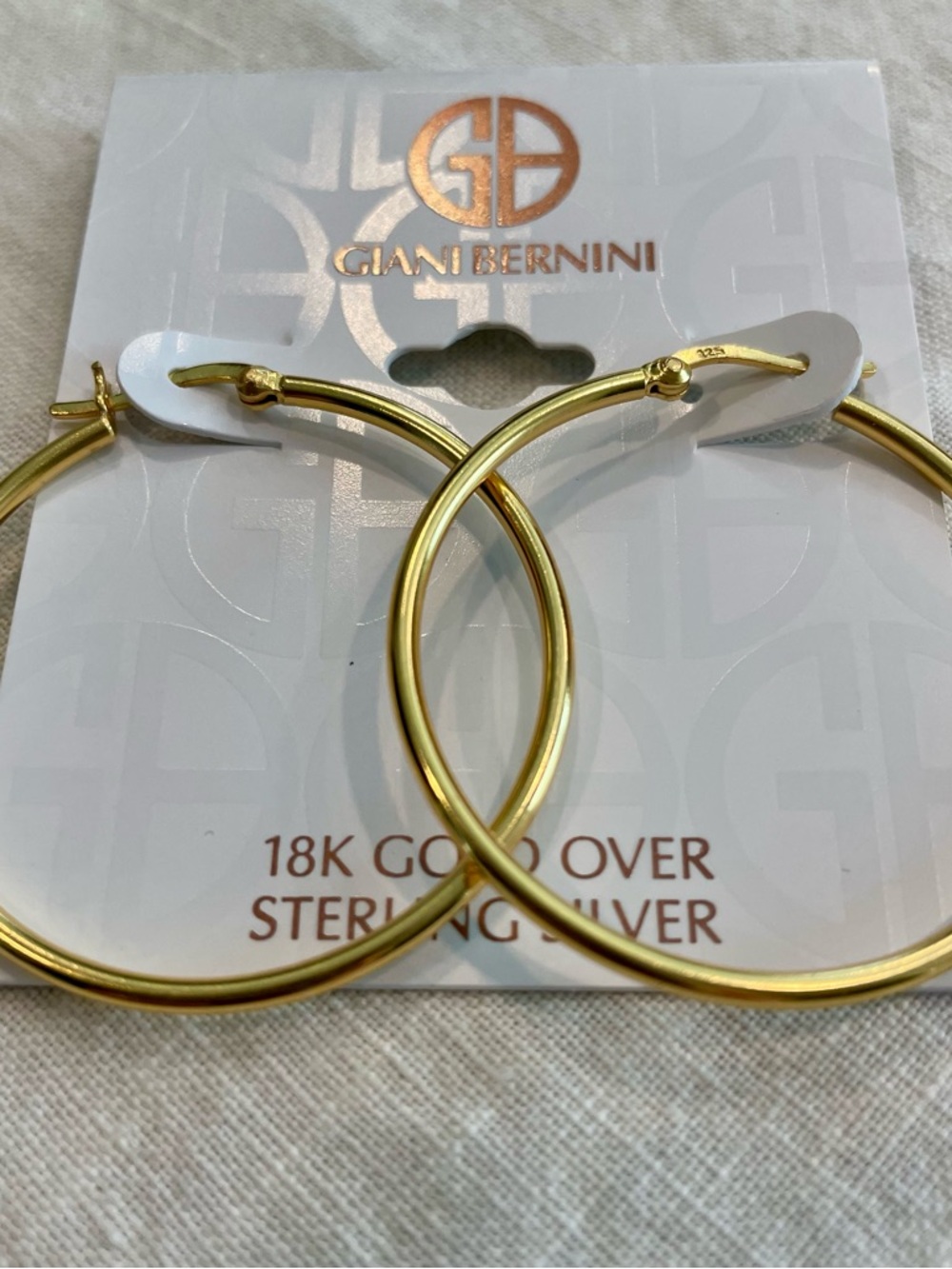 NWT Giani Bernini 18K Gold Over Sterling Silver Classic Hoop Earrings - Gold